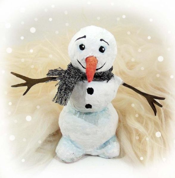 Снеговик на Новый год своими руками из подручных материалов шаг 41