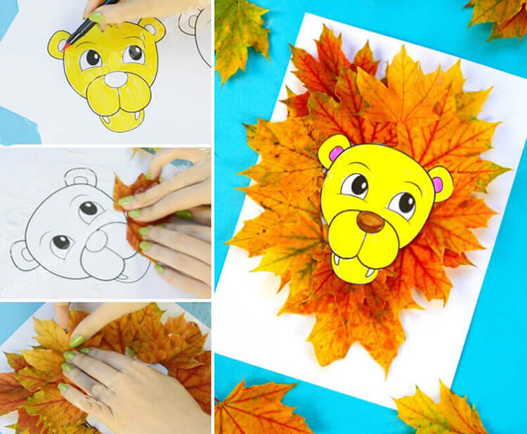 Поделки из листьев на тему осень для детей от 3 лет