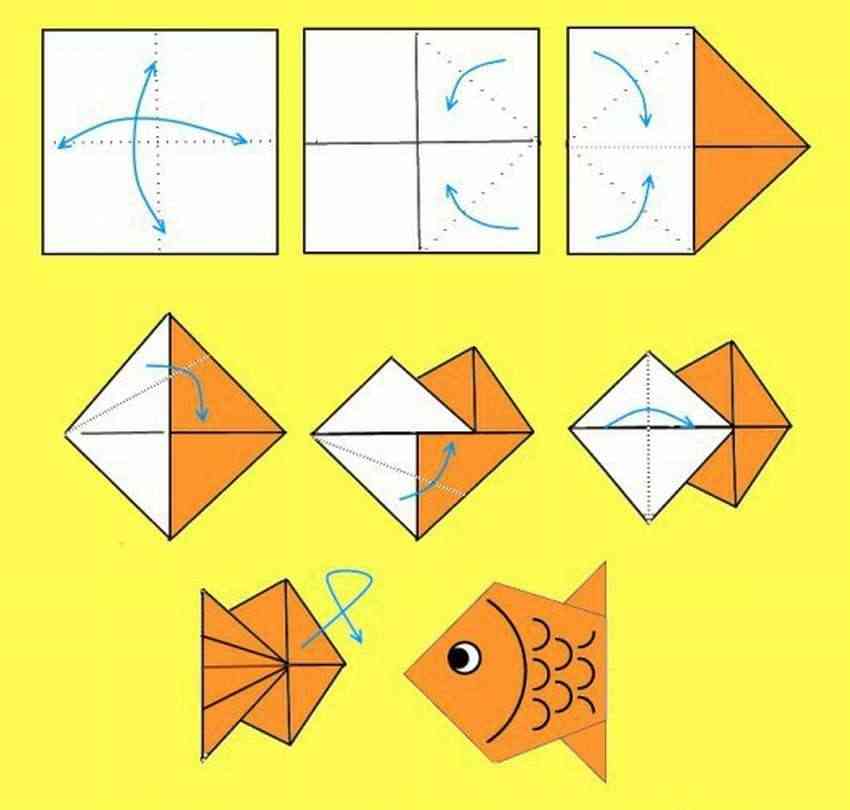 Как сделать рыбку оригами шаг за шагом