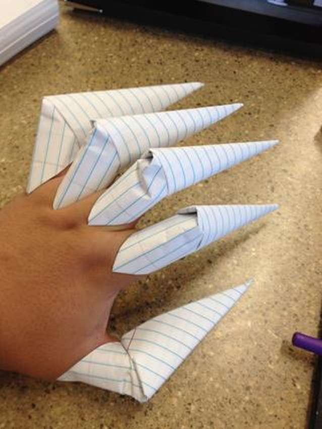 как сделать когти из бумаги