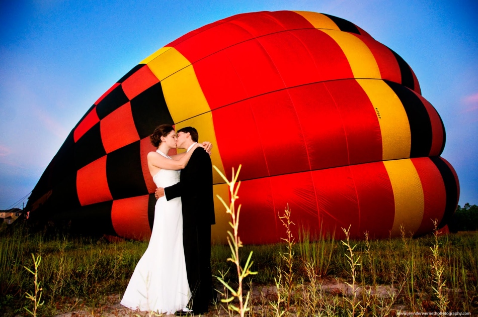 Полет на воздушном шаре в день свадьбы