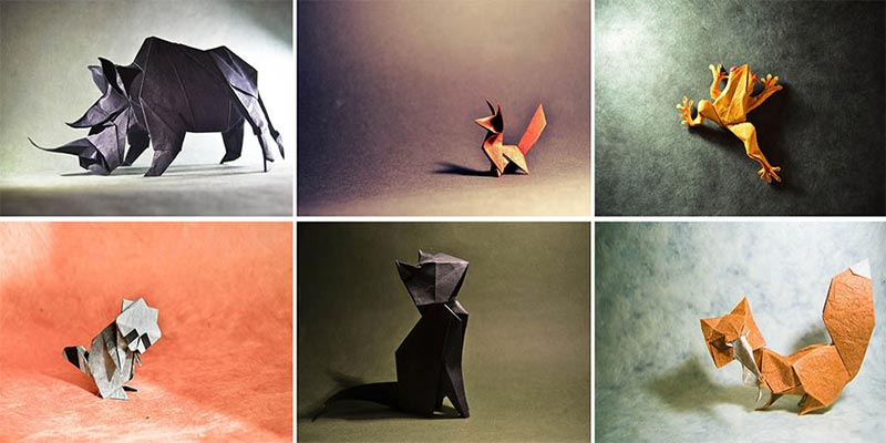 На картинке изображено - Искусство оригами: фигурки из бумаги своими руками, фигурки животных из бумаги