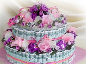 Денежный торт на годовщину свадьбы