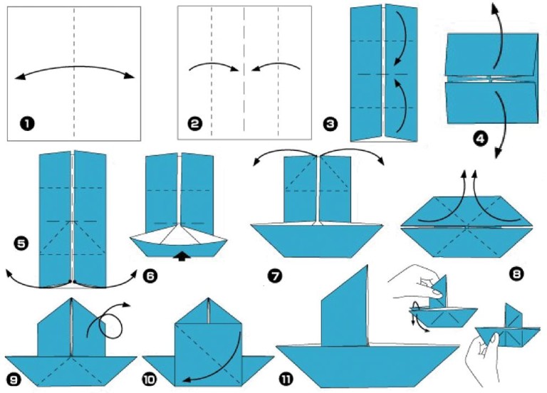 Как сделать кораблик с парусами из бумаги