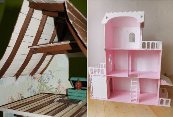 Крышу кукольного домика можно сделать по-разному можно сделать по-разному
