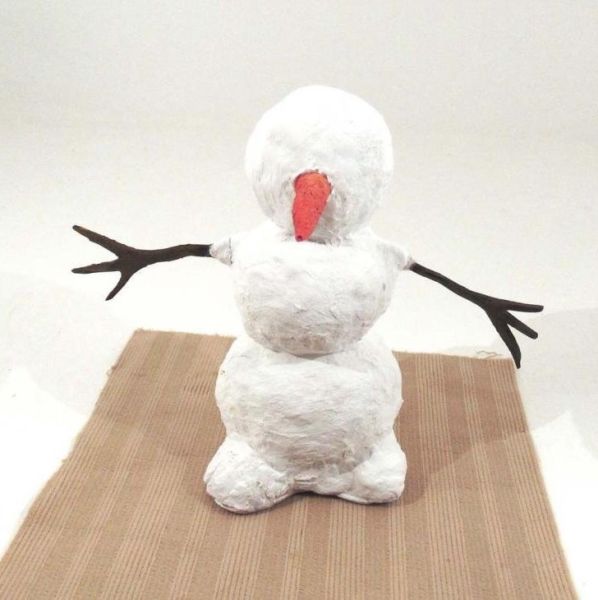 Снеговик на Новый год своими руками из подручных материалов шаг 47