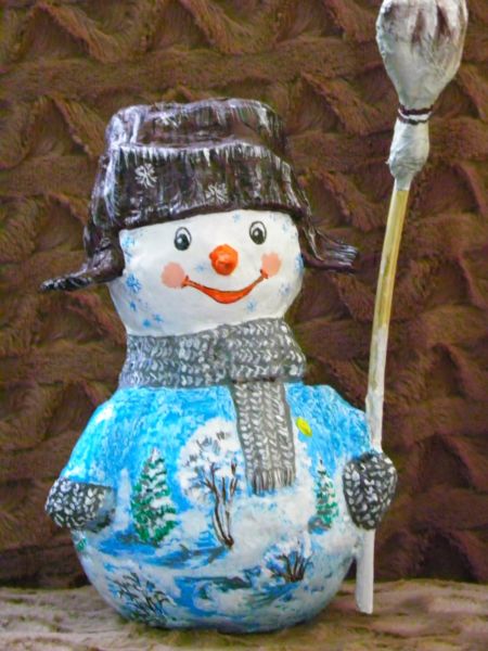 Снеговик на Новый год своими руками из подручных материалов шаг 51