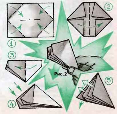 Как сделать двойной лоскут из бумаги: схема