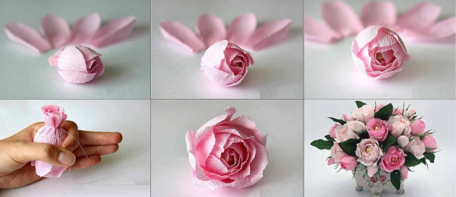 Компактная бумажная роза