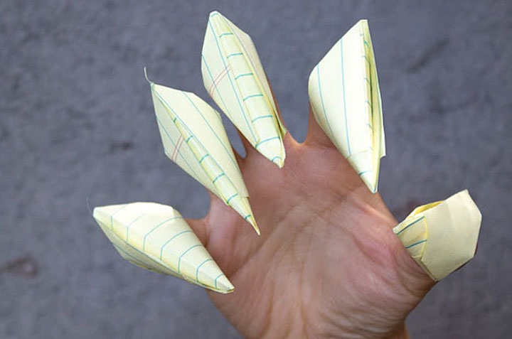 Когти оригами из бумаги