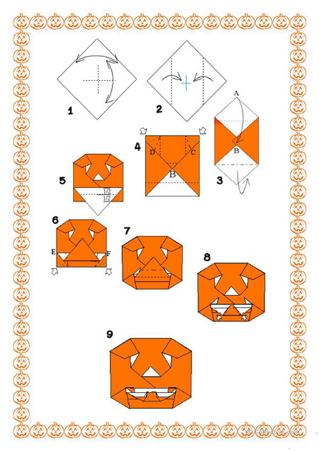 Тыква оригами схема