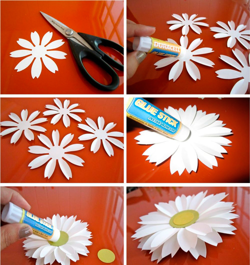 сделать цветок из цветной бумаги своими руками