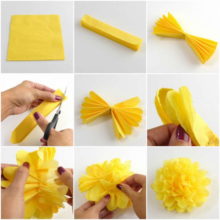 Как сделать цветы из бумажных салфеток — простые и сложные варианты