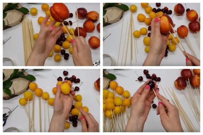 как сделать букет из фруктов